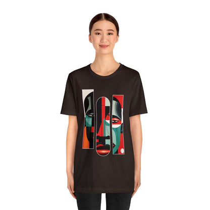 Graphic Tshirt, Unique Abstract Cubism Style Graphic T-Shirt Cotton Tee for Art Lovers and African American Cultural Enthusiasts