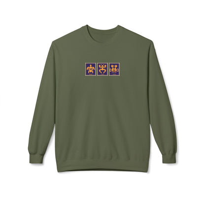 Taino Symbol Stamp Design Sweatshirt | Graphic Rican Heritage Sweater | Unisex Crewneck Pullover, Puerto Rico Shirt, Sizes S-4XL