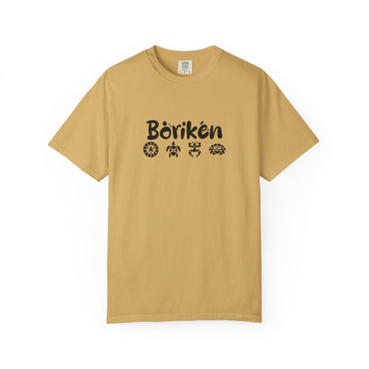 Borikén T-Shirt with Taíno Petroglyph Symbols | Puerto Rico Indigenous Tee | Caribbean Cultural Heritage Shirt