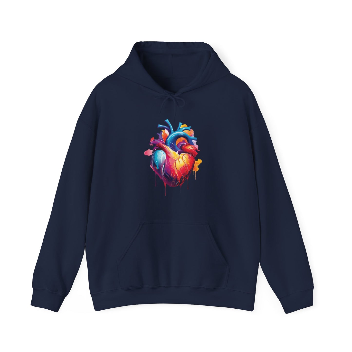 Unisex Hoodie Sweatshirt with Unique Abstract Style Heart Graphic for Art Lovers