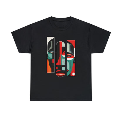 Gilden Graphic Tshirt, Unique Abstract Cubism Style Graphic T-Shirt Cotton Tee for Art Lovers and African American Cultural Enthusiasts