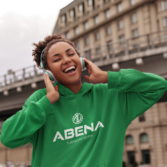 Akan Tuesday Born Female Birthday Hoodie with Nyame Ye Ohene Symbol | Ghanaian Adinkra Symbol Hoodie | Unisex Heavy Blend™ Hooded Sweatshirt