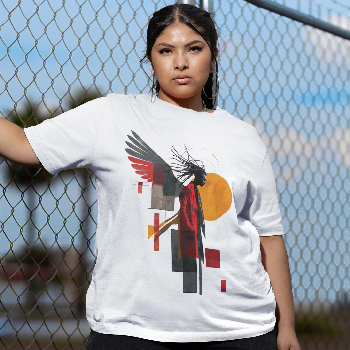 Spiritual by Nature Unisex Oversized Boxy Tee, Angel Graphic Loose Fit T-Shirt, Street Gear, Boho Top, Relaxed Fit Urban Tee