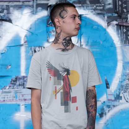 Spiritual by Nature Unisex Oversized Boxy Tee, Angel Graphic Loose Fit T-Shirt, Street Gear, Boho Top, Relaxed Fit Urban Tee