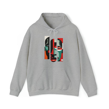 Unisex Hoodie Sweatshirt with Unique Abstract Cubism Style Art Graphic for Art Lovers