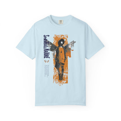 Spiritual by Nature Unisex Tee, Angel Graphic T-Shirt, Street Gear, Boho Top, Artistic Garment-Dyed T-Shirt, Vintage Style Urban Streetwear