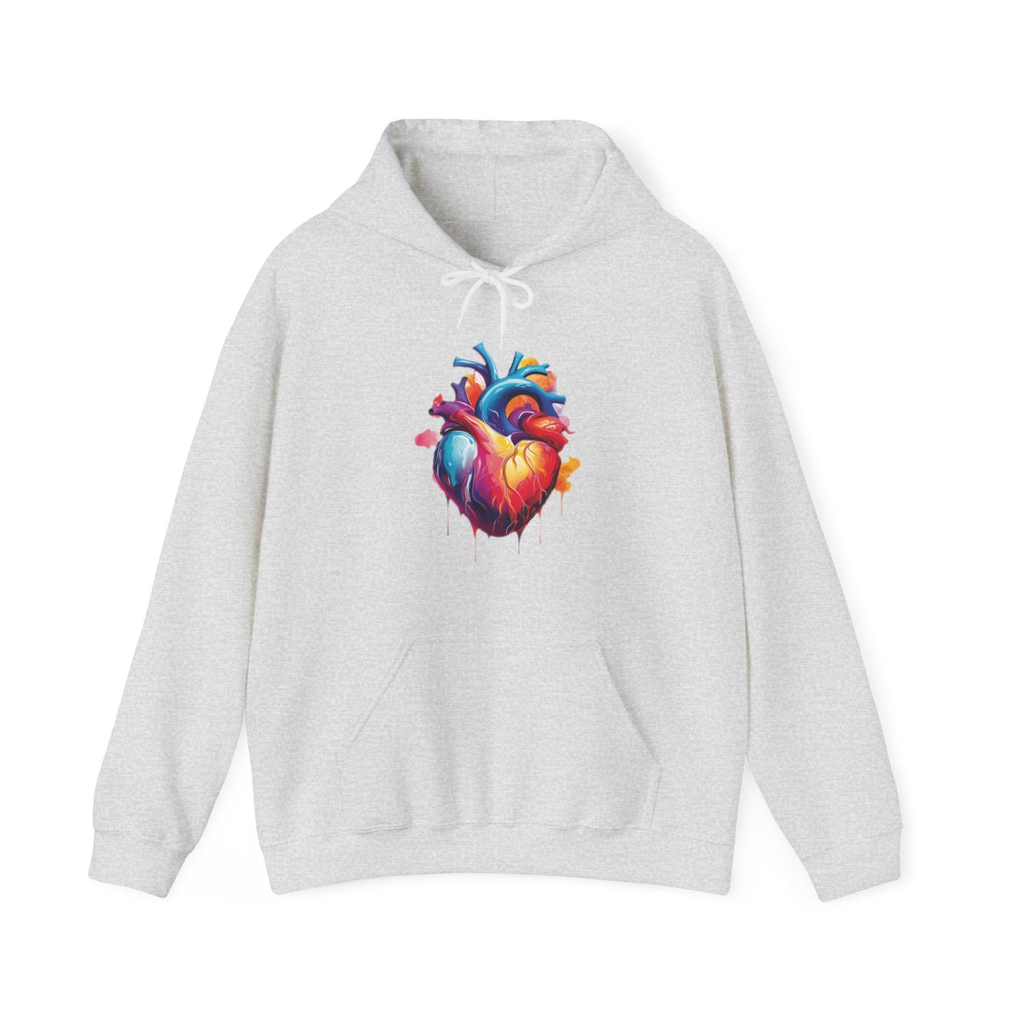 Unisex Hoodie Sweatshirt with Unique Abstract Style Heart Graphic for Art Lovers