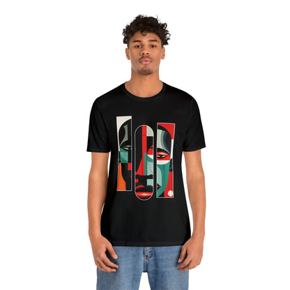 Graphic Tshirt, Unique Abstract Cubism Style Graphic T-Shirt Cotton Tee for Art Lovers and African American Cultural Enthusiasts