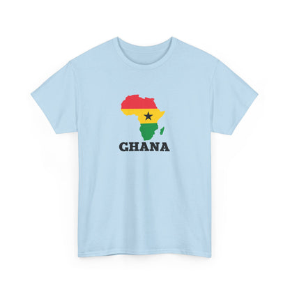 Africa Unisex Jersey Tee with the African Continent in the Ghanaian flag colors, Gift Top, cotton t-shirt, African Summer Shirt, Ghana Trip tshirt