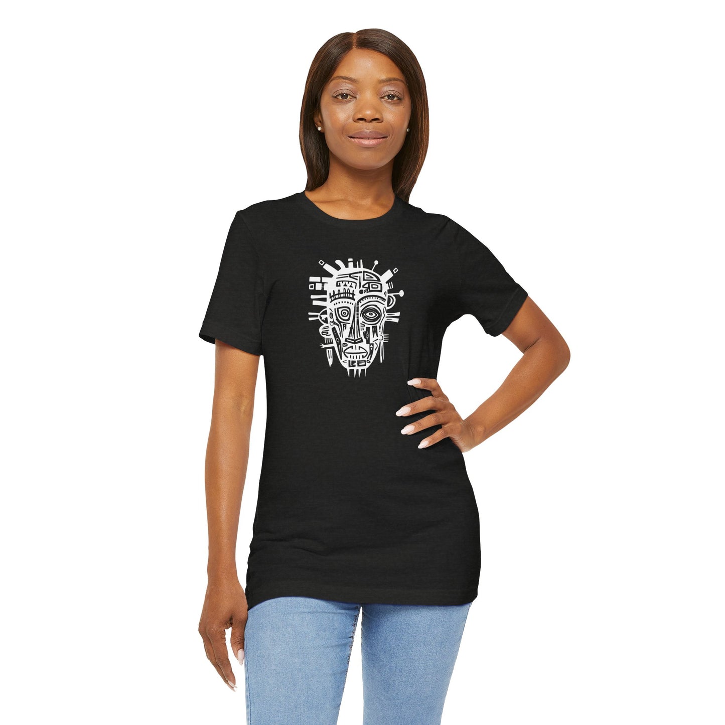 Unisex T-shirt - Art on Apparel with Abstract African Mask