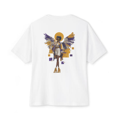 Oversized Unisex Streetwear TShirt | Spiritual by Nature Angel Art Tee | Afrocentric Graphic Back Design, Artistic Vibe Tshirt | Relaxed Fit