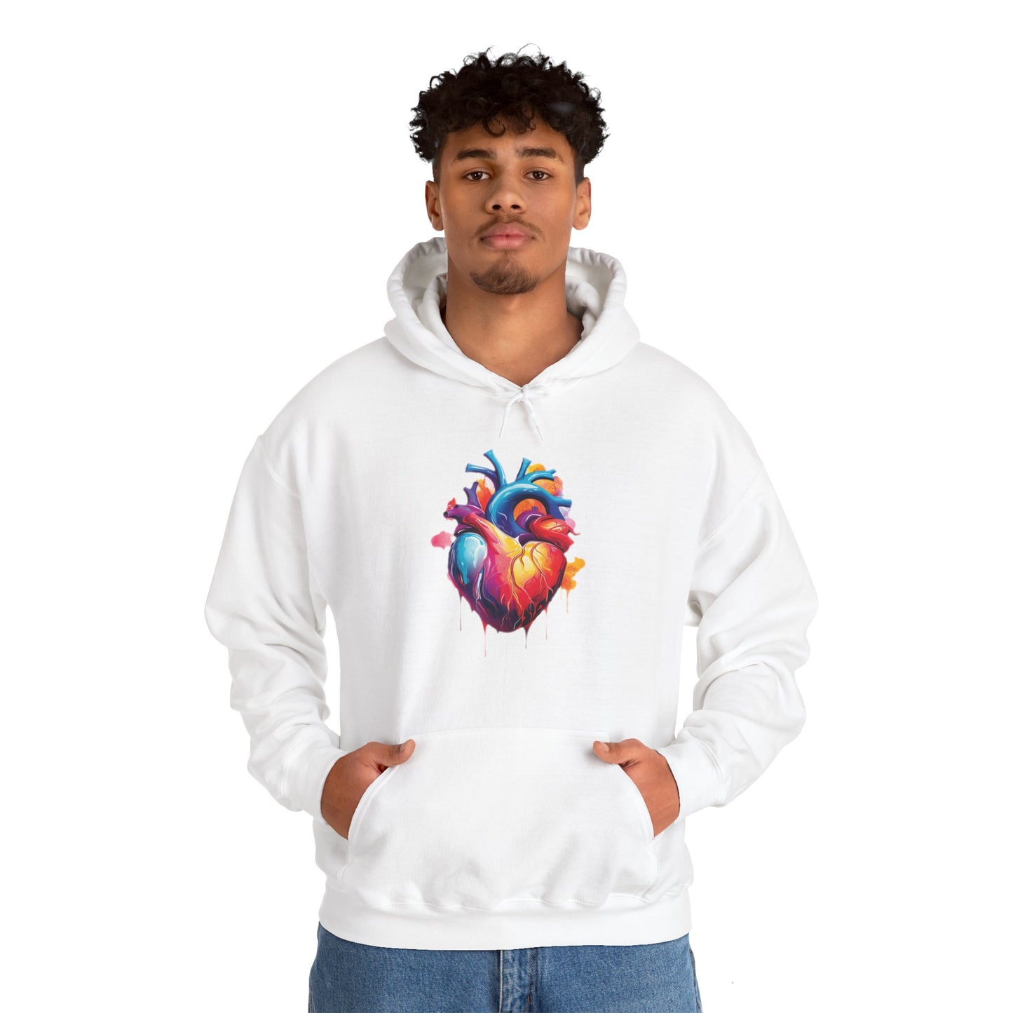 Unisex Hoodie Sweatshirt with Unique Abstract Style Heart Graphic for Art Lovers