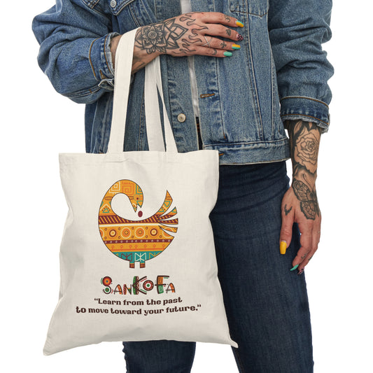Sankofa Canvas Tote Bag African Adinkra Symbol, Wisdom from the Past