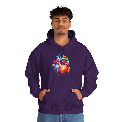 Unisex Hoodie Sweatshirt with Unique Abstract Style Heart Graphic for Art Lovers