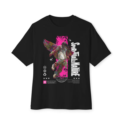 Angel Wings Oversized Boxy Tee | Bella Canvas 3010 | Unisex Cotton Streetwear | Black Pink