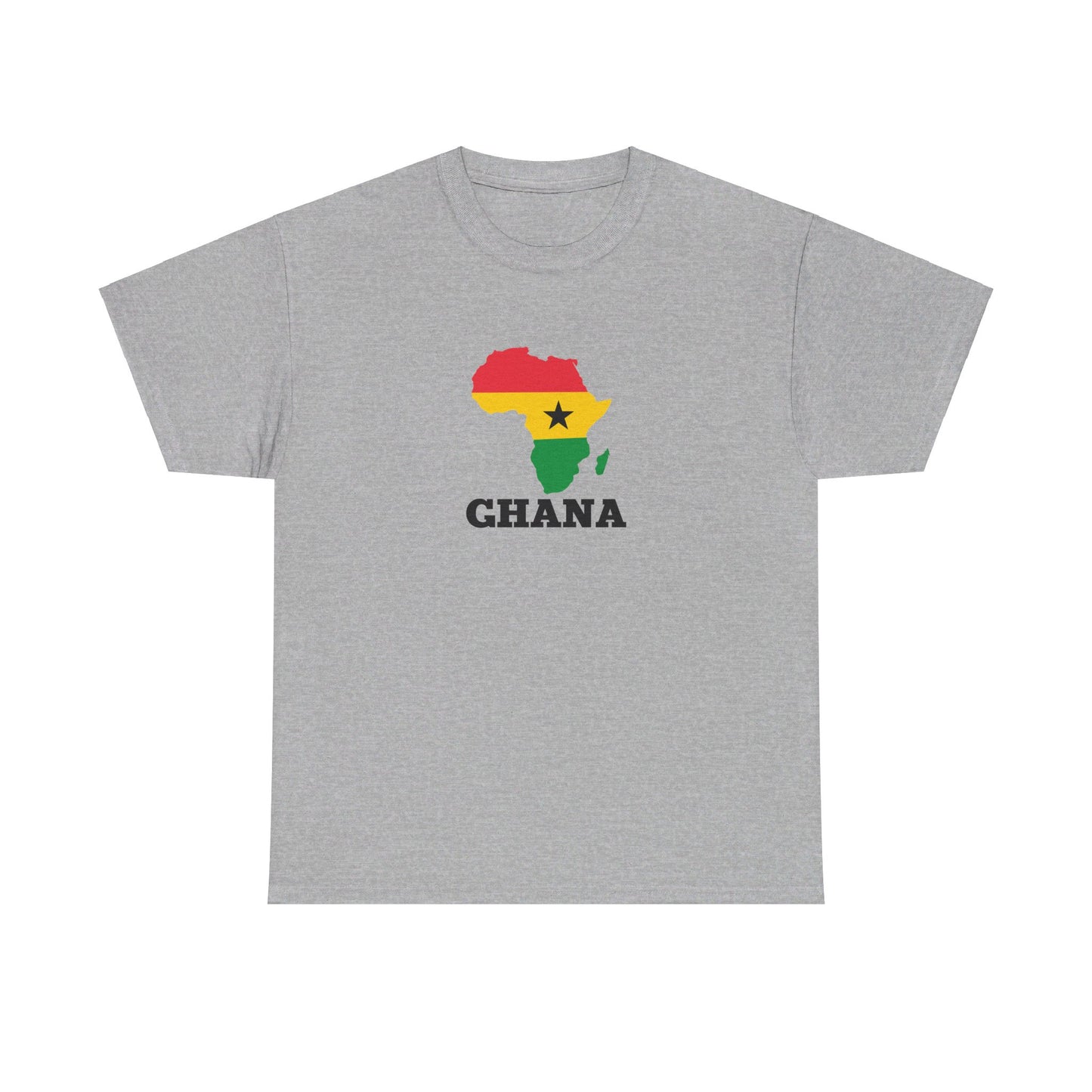 Africa Unisex Jersey Tee with the African Continent in the Ghanaian flag colors, Gift Top, cotton t-shirt, African Summer Shirt, Ghana Trip tshirt