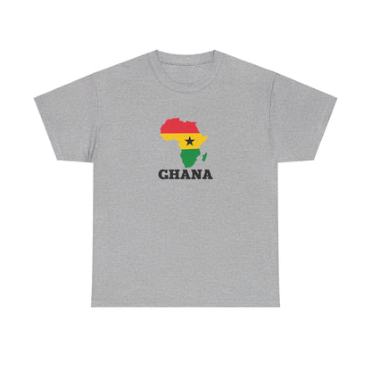 Africa Unisex Jersey Tee with the African Continent in the Ghanaian flag colors, Gift Top, cotton t-shirt, African Summer Shirt, Ghana Trip tshirt