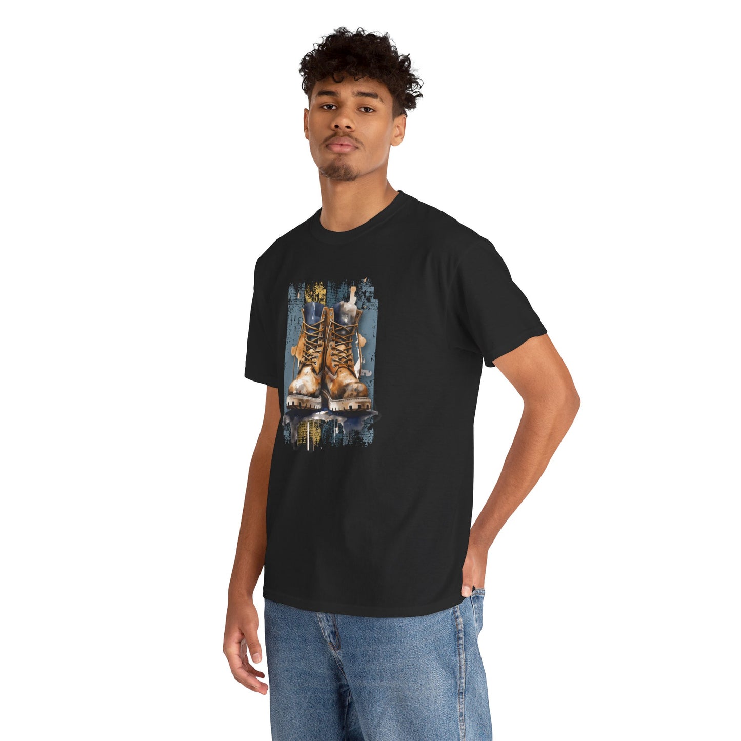 Urban Boots, Tim Style Unisex T-shirt, Art on Apparel with a City Lifestyle - Grunge Aesthetic Tee, Streetwear top