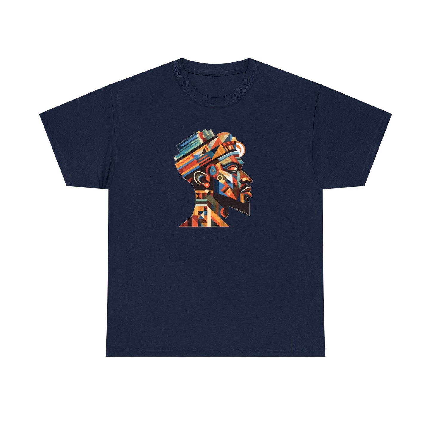 African King Cubist Art on a Unisex Heavy Cotton Tee