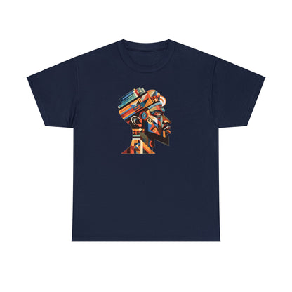 African King Cubist Art on a Unisex Heavy Cotton Tee