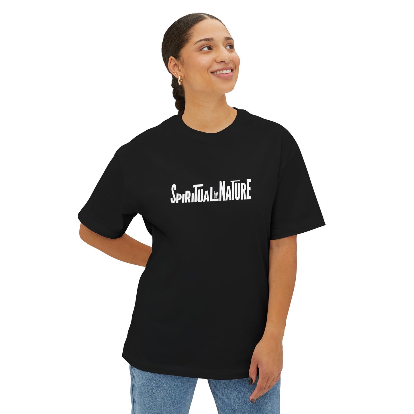 Oversized Unisex Streetwear TShirt | Spiritual by Nature Angel Art Tee | Afrocentric Graphic Back Design, Artistic Vibe Tshirt | Relaxed Fit