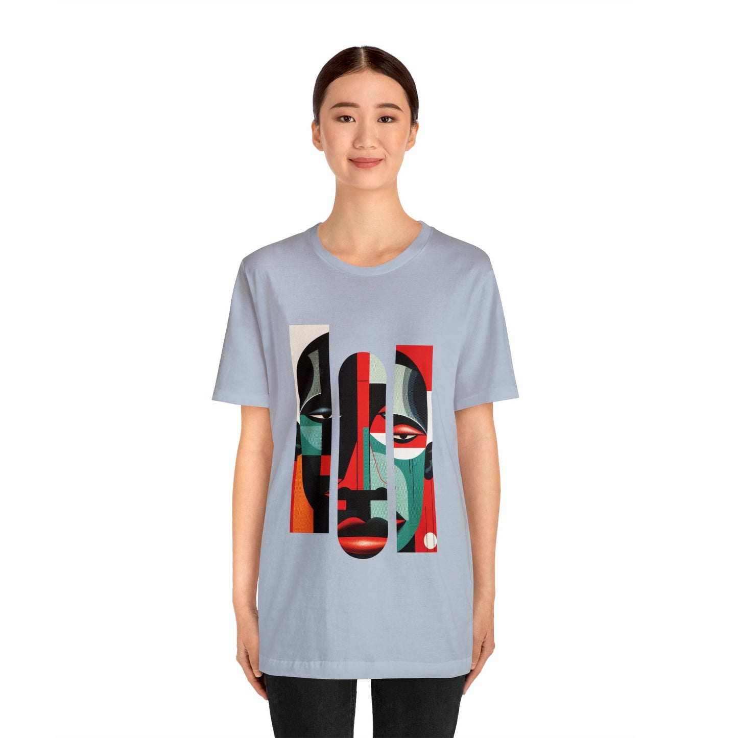 Graphic Tshirt, Unique Abstract Cubism Style Graphic T-Shirt Cotton Tee for Art Lovers and African American Cultural Enthusiasts