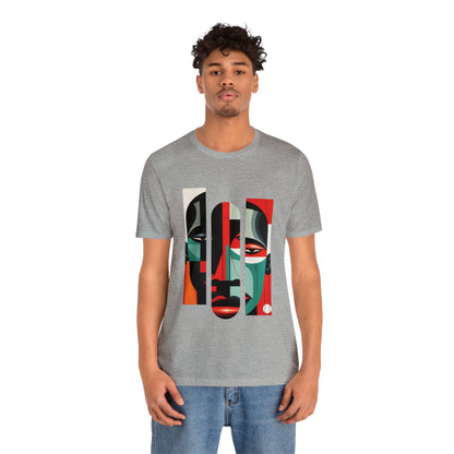 Graphic Tshirt, Unique Abstract Cubism Style Graphic T-Shirt Cotton Tee for Art Lovers and African American Cultural Enthusiasts