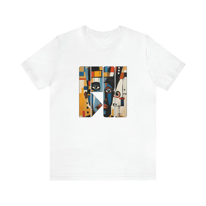 Graphic Tshirt, Abstract Cubism Style Graphic T-Shirt Cotton Tee for Art Lovers and African American Cultural Enthusiasts