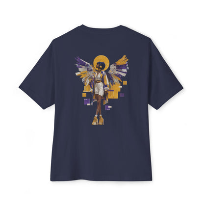 Oversized Unisex Streetwear TShirt | Spiritual by Nature Angel Art Tee | Afrocentric Graphic Back Design, Artistic Vibe Tshirt | Relaxed Fit