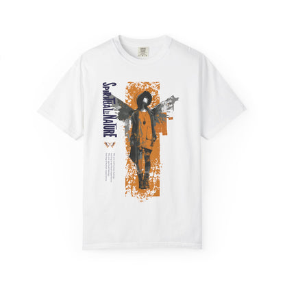 Spiritual by Nature Unisex Tee, Angel Graphic T-Shirt, Street Gear, Boho Top, Artistic Garment-Dyed T-Shirt, Vintage Style Urban Streetwear