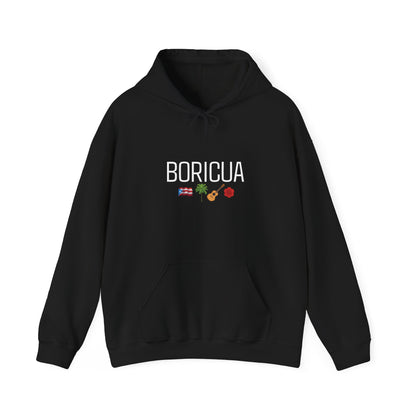 Boricua Puerto Rican Hoodie | Unisex Sweatshirt with Iconic Symbols | Island Pride Pullover Top | Fall Winter Sweater | Puerto Rican Shirt,