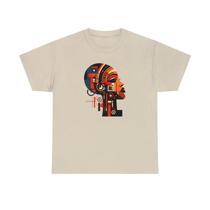 African Queen Cubist Art on a Unisex Heavy Cotton Tee