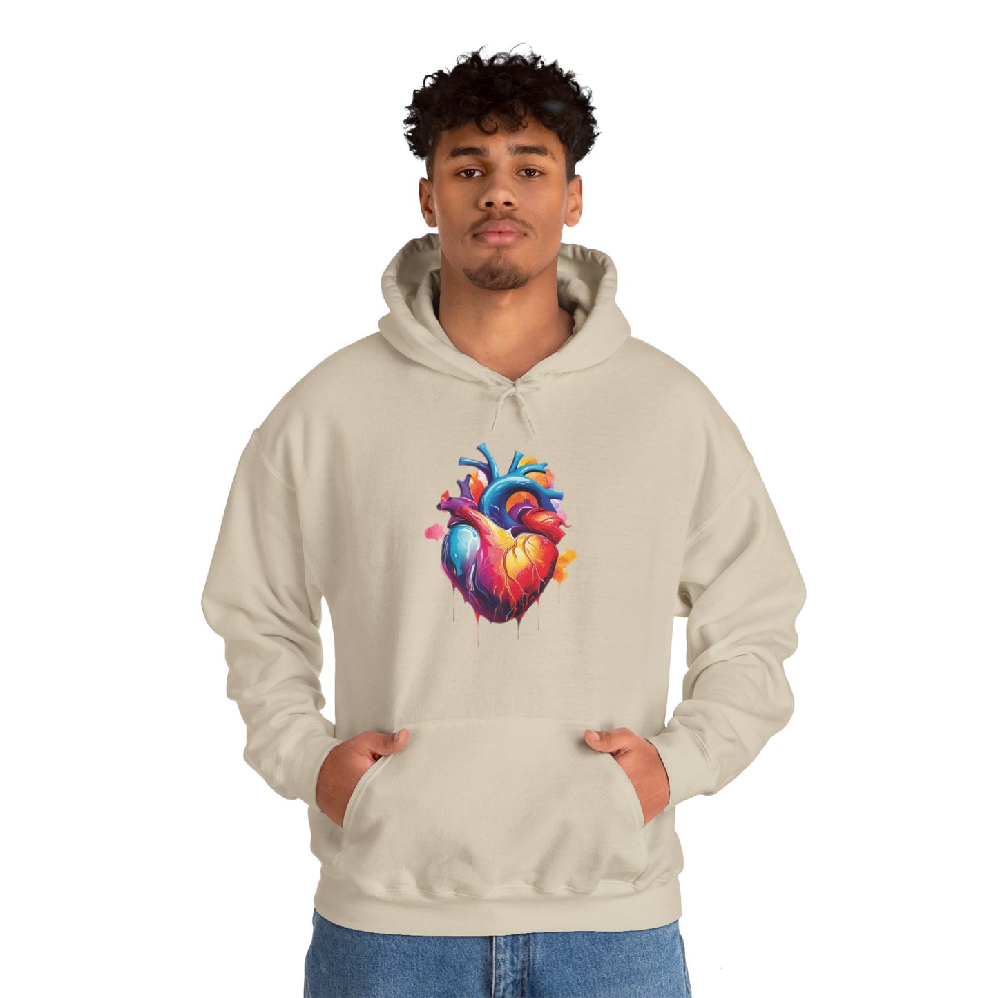 Unisex Hoodie Sweatshirt with Unique Abstract Style Heart Graphic for Art Lovers