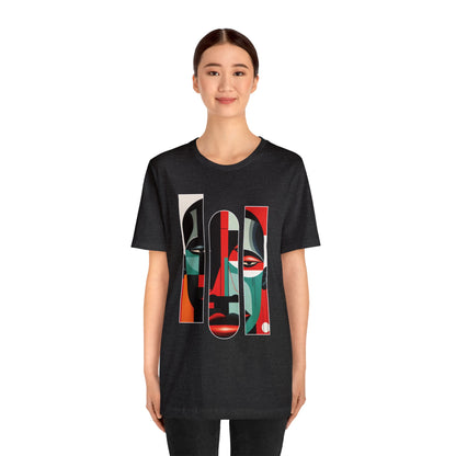 Graphic Tshirt, Unique Abstract Cubism Style Graphic T-Shirt Cotton Tee for Art Lovers and African American Cultural Enthusiasts