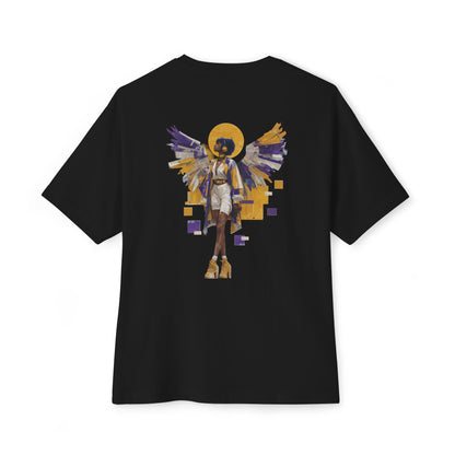 Oversized Unisex Streetwear TShirt | Spiritual by Nature Angel Art Tee | Afrocentric Graphic Back Design, Artistic Vibe Tshirt | Relaxed Fit
