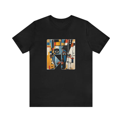 Graphic Tshirt, Abstract Cubism Style Graphic T-Shirt Cotton Tee for Art Lovers and African American Cultural Enthusiasts