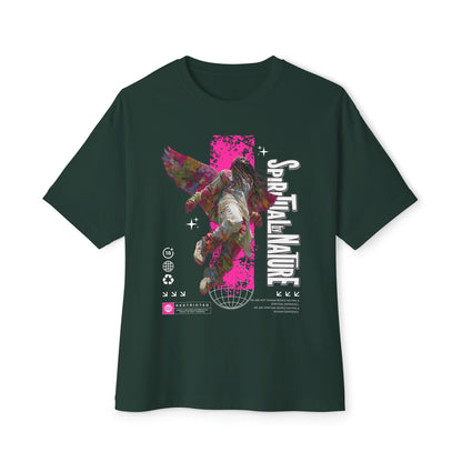 Angel Wings Oversized Boxy Tee | Bella Canvas 3010 | Unisex Cotton Streetwear | Black Pink