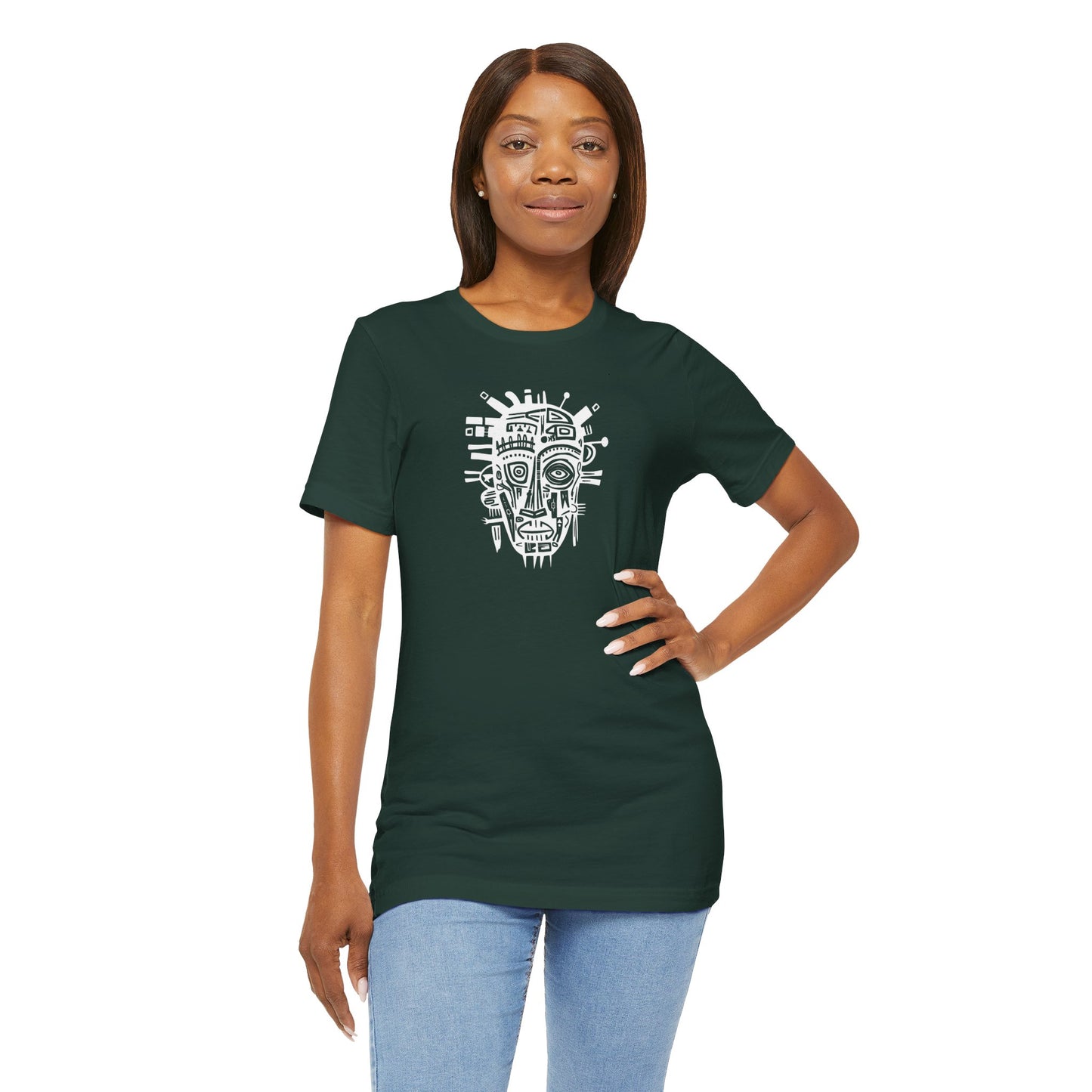 Unisex T-shirt - Art on Apparel with Abstract African Mask