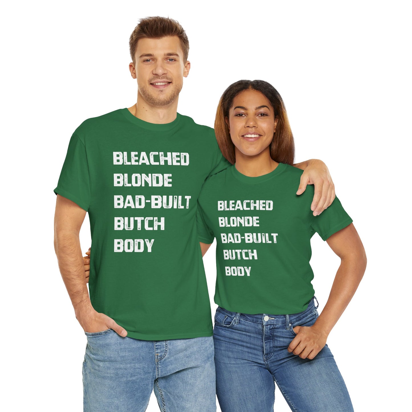 Political Unisex T-shirt, Bleached Blonde Bad Built Butch Body, Jasmine Crockett Clapback, Margorie Taylor Green Unisex T-shirt