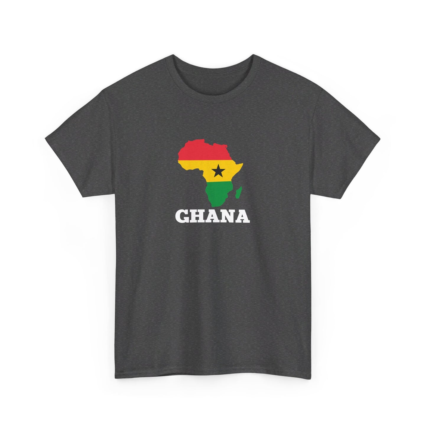 Africa Unisex Jersey Tee with the African Continent in the Ghanaian flag colors, Gift Top, cotton t-shirt, African Summer Shirt, Ghana Trip tshirt