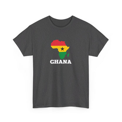 Africa Unisex Jersey Tee with the African Continent in the Ghanaian flag colors, Gift Top, cotton t-shirt, African Summer Shirt, Ghana Trip tshirt