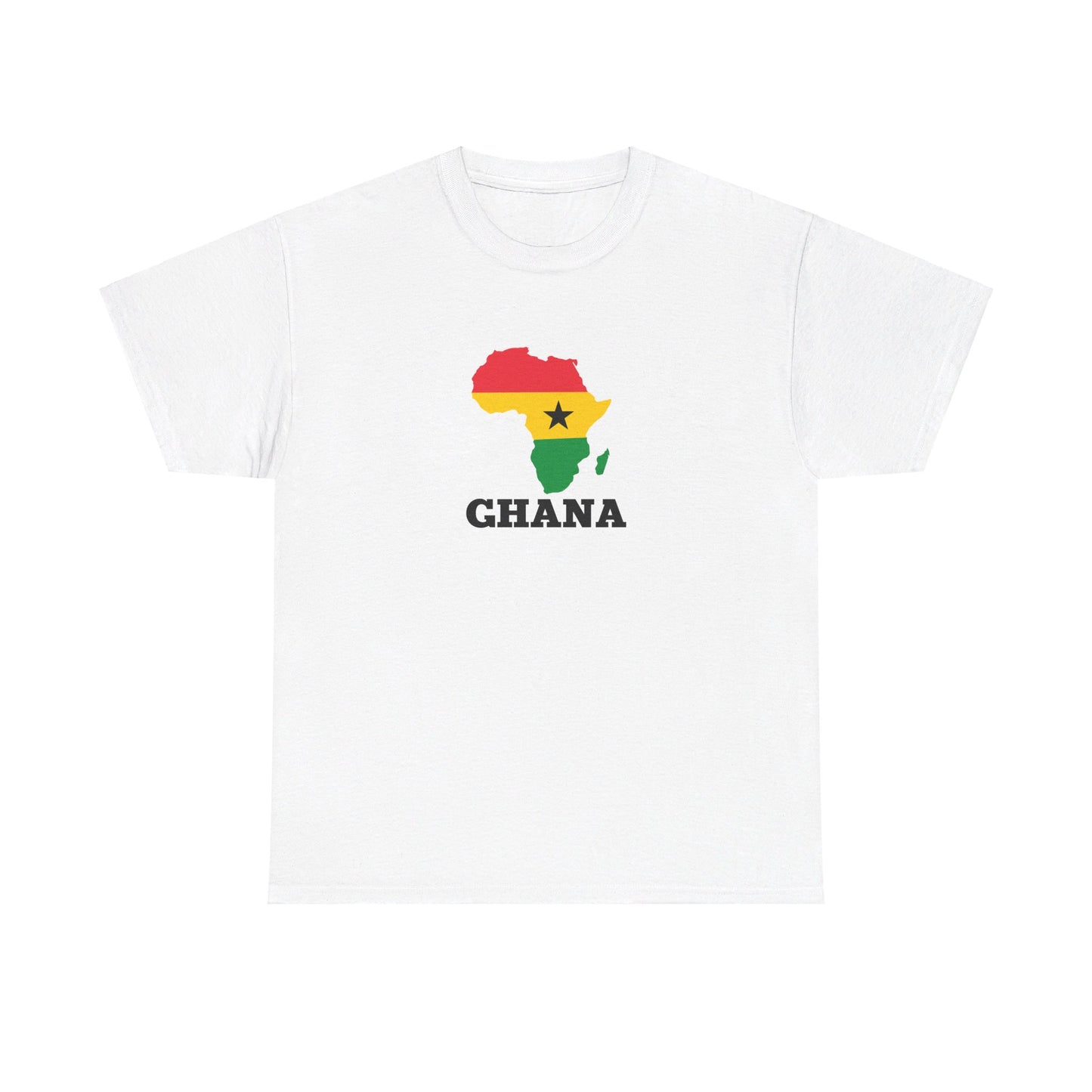 Africa Unisex Jersey Tee with the African Continent in the Ghanaian flag colors, Gift Top, cotton t-shirt, African Summer Shirt, Ghana Trip tshirt