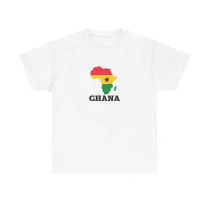 Africa Unisex Jersey Tee with the African Continent in the Ghanaian flag colors, Gift Top, cotton t-shirt, African Summer Shirt, Ghana Trip tshirt