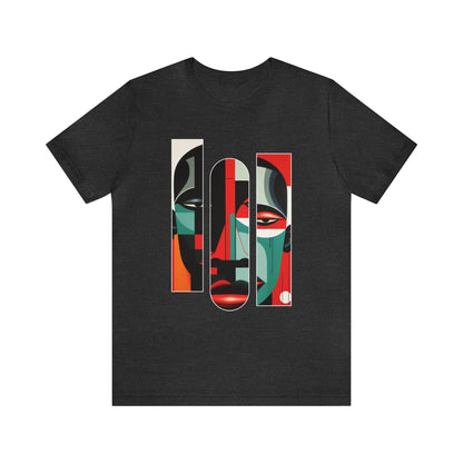 Graphic Tshirt, Unique Abstract Cubism Style Graphic T-Shirt Cotton Tee for Art Lovers and African American Cultural Enthusiasts