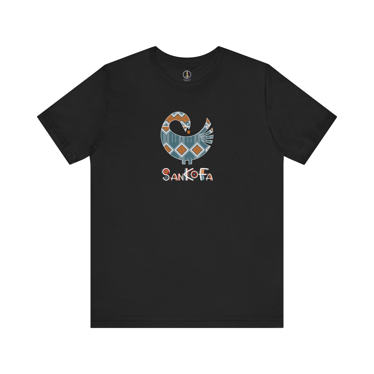 Adinkra Symbol Tshirt Sankofa Symbol with Pattern, Learn from the Past, Afrocentric, Pan-African Apparel, West African Symbols