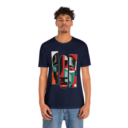 Graphic Tshirt, Unique Abstract Cubism Style Graphic T-Shirt Cotton Tee for Art Lovers and African American Cultural Enthusiasts