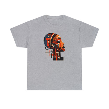 African Queen Cubist Art on a Unisex Heavy Cotton Tee