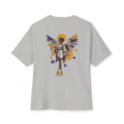Oversized Unisex Streetwear TShirt | Spiritual by Nature Angel Art Tee | Afrocentric Graphic Back Design, Artistic Vibe Tshirt | Relaxed Fit