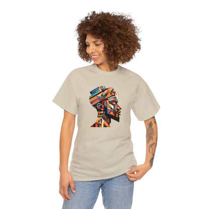 African King Cubist Art on a Unisex Heavy Cotton Tee