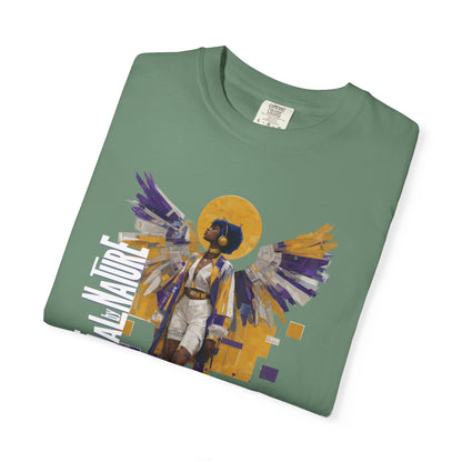 Spiritual by Nature Angel Tee | Urban Collage Art Shirt, Full Front Graphic, Comfort Colors Streetwear, Divine Energy Tshirt